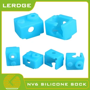 Детали для 3D-принтера LERDGE V6, силиконовый Носок, подогрев блока, использование XCR-NV6, нагревательный блок, экструдер Hotend, синий, 1 шт.