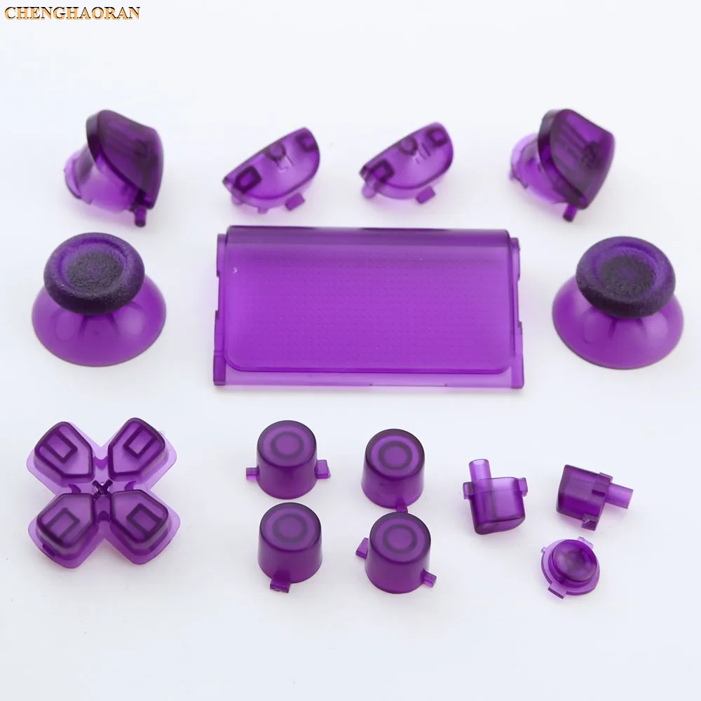 Q Clear Purple 1 Набор торцевых головок 17 Цвета Thumbsticks R2 L2 R1 L1 пусковых кнопок Mod Kit для Playstation Dualshock 4 PS4 2,0 DS4 010 011 1200 контроллер - Цвет: Q Clear Purple