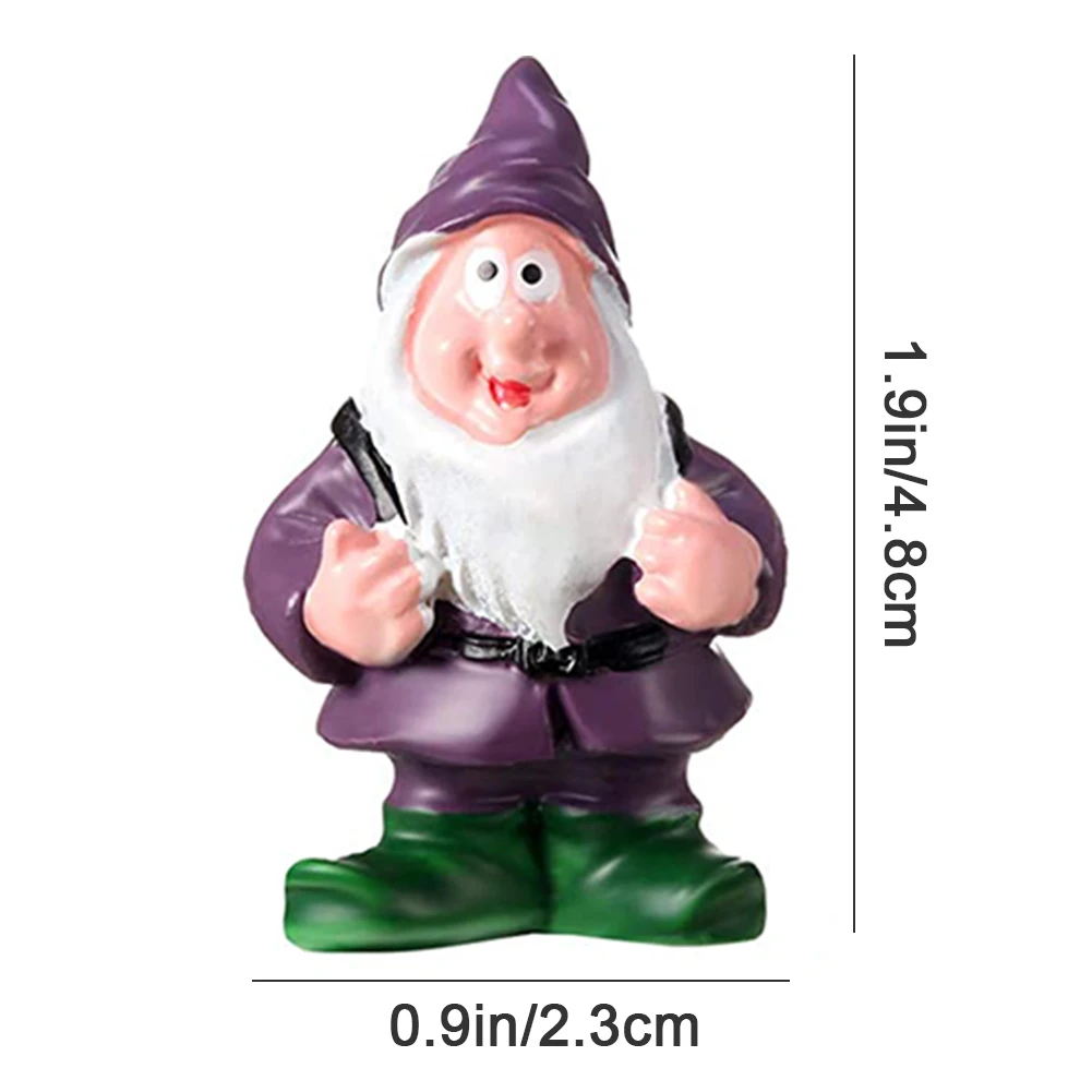 

7PCS Gnome Statue Resin Hand-Painted Fairy Dwarf Sculpture Decoration Miniature Garden Figurine Ornaments For Holiday Festival