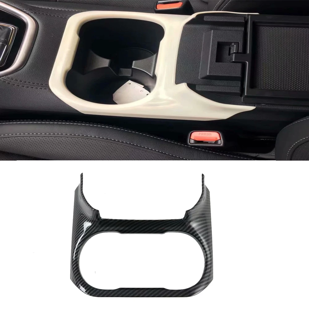 

For Subaru Outback 2021 2022 Carbon Fiber Car Interior Front Water Cup Cover Trim Console Center Frame Sticker Accessories