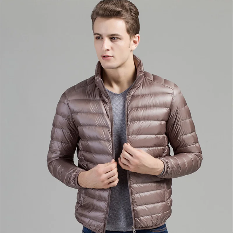 Легкая стеганая куртка мужская с воротником Зимняя Повседневная Новая капюшоном