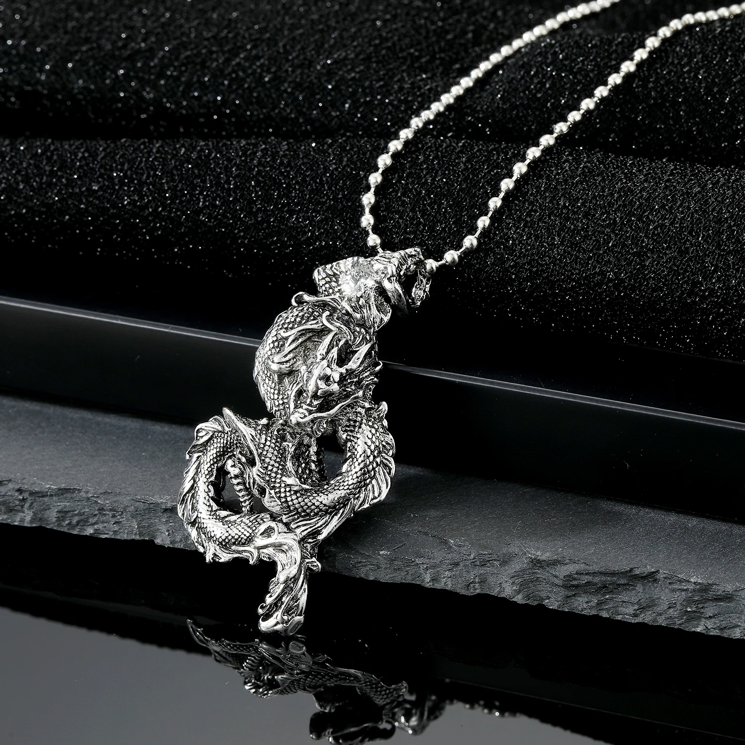 1 шт. Новое металлическое ожерелье в стиле панк мужское ожерелье Властного дракона цепочка для свитера из сплава в виде животного Серебряная модная трендовая бижутерия 1 шт. Новое металлическое ожерелье в стиле панк мужское ожерелье Властного дракона цепочка для свитера из сплава в виде животного Серебряная модная трендовая бижутерия
