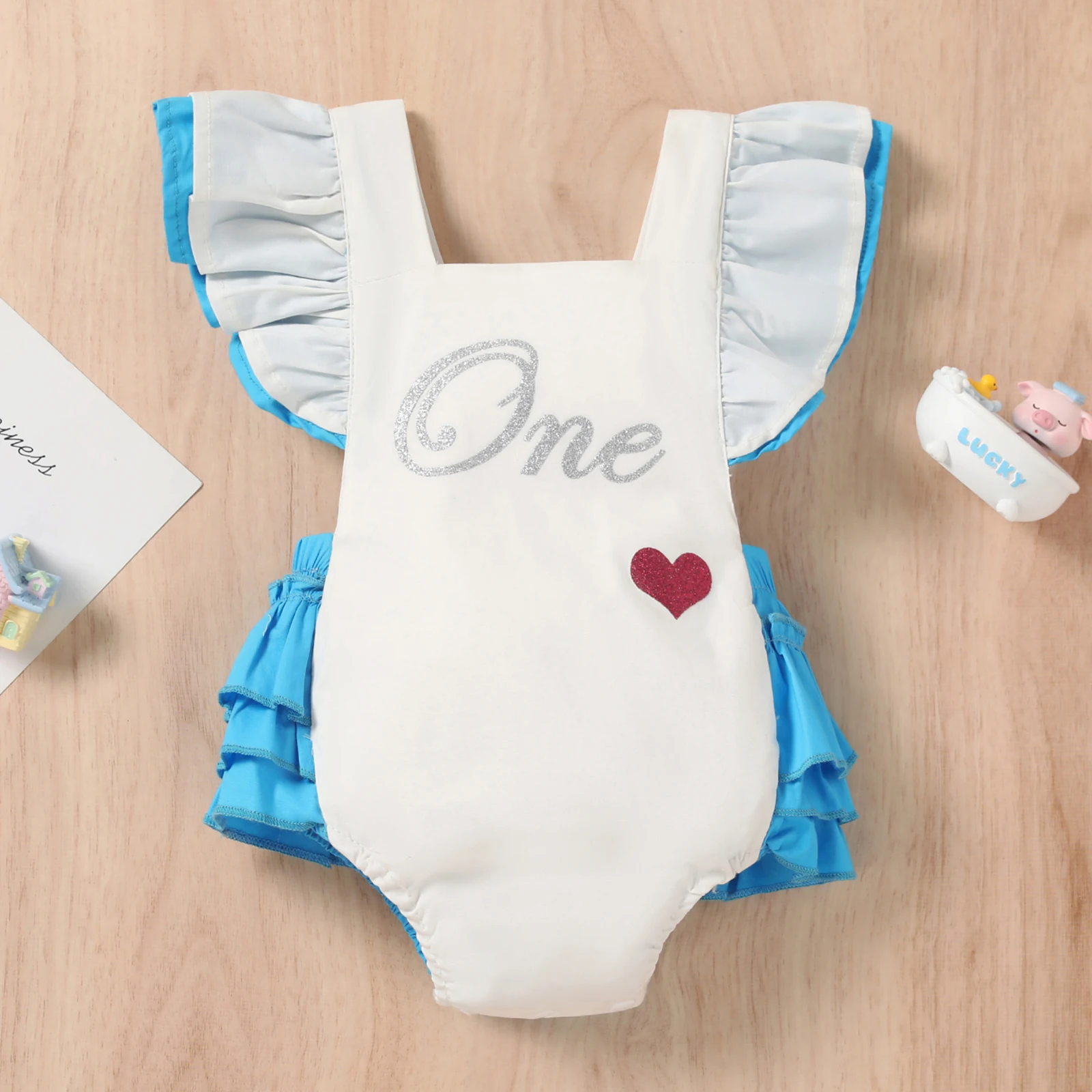 

Ma&Baby 3-24M 1st Birthday Newborn Infant Baby Girls Romper Ruffles One Letter Print Jumpsuit Playsuit Overalls Costumes D35