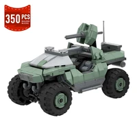 moc technical military truck off road vehicle halo warthoged wars game building block weapon assaul truck toys for children