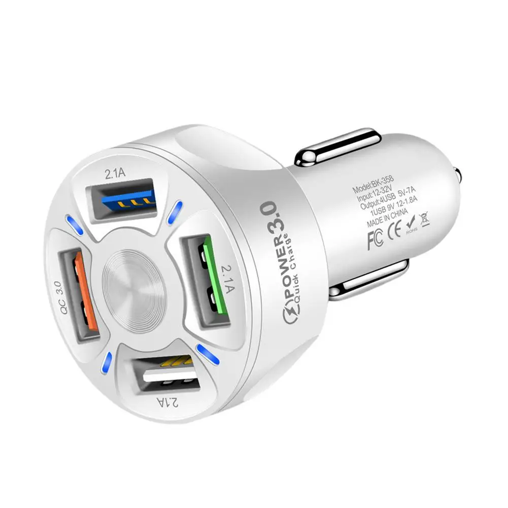 Быстрое Автомобильное зарядное устройство USB с 4 портами QC 3 0 USB-зарядное для