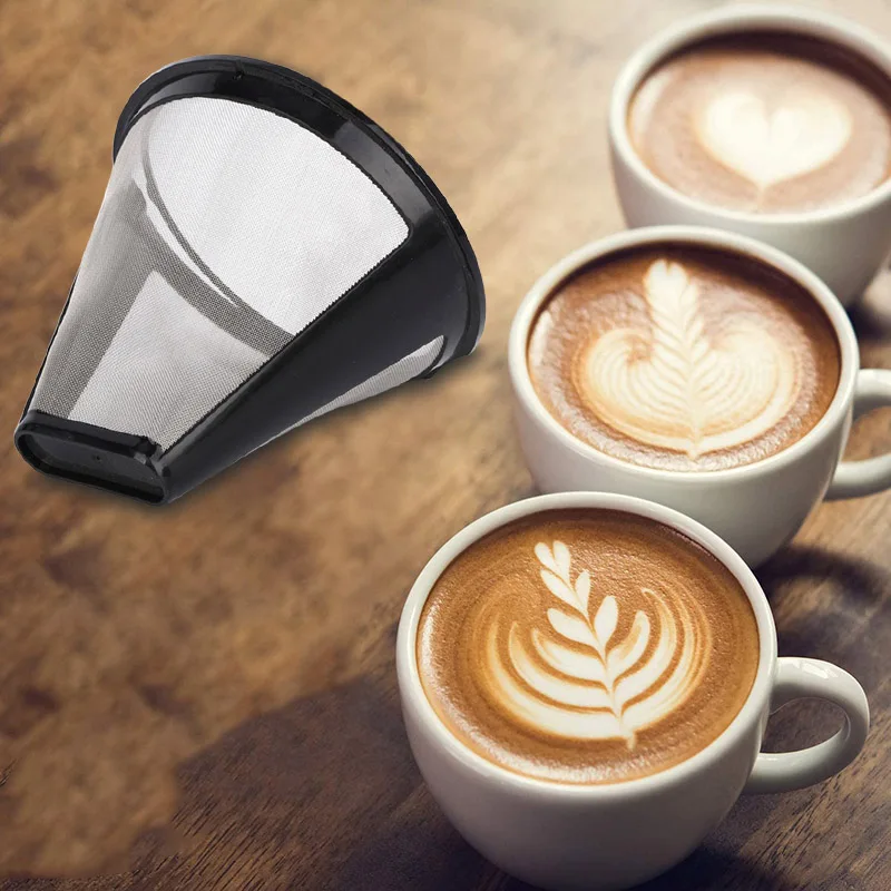 

Stainless Steel Coffee Filter Strainers Reusable Coffee Dripper Handmade Coffee Accessories for Home Office THIN889