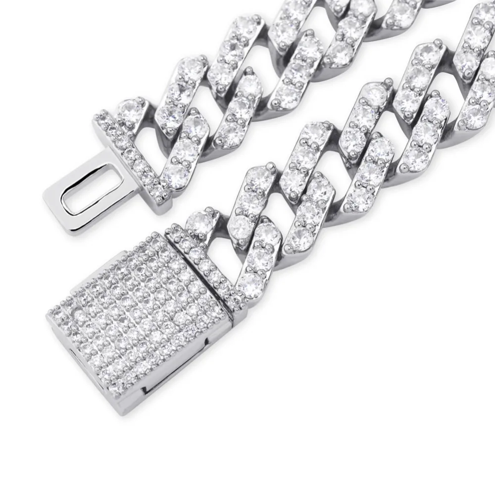 TOPGRILLZ 16 дюймов-30 дюймов замок застежка 12 мм тяжелые Iced Out кубинские цепи ожерелье кубическое цирконовое колечко для мужчин хип хоп ювелирные изделия