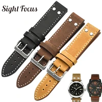 20mm22mm leather watchband for stowa pilot strap flieger classic series chronosportverus series rivet tw steel watch band