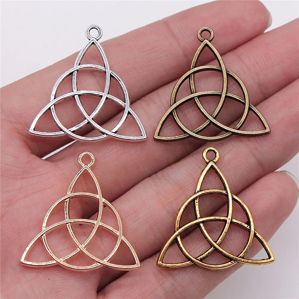 10 шт. 28 мм шарм Triquetra амулет 4 цвета символ подвески подвеска для изготовления