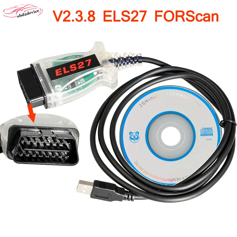 Полный чип V2.3.8 ELS27 FORScan зеленая печатная плата PIC24HJ128GP + FTDI микрочип многоязычная