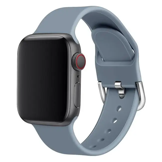 Lavender ash Силиконовый ремешок для наручных часов apple watch группа 44 мм 40 мм apple watch 5 4 ремешок 42 мм, 38 мм, версия наручных часов iwatch серии 5/4/3/2, correa, браслет - Цвет ремешка: Lavender ash