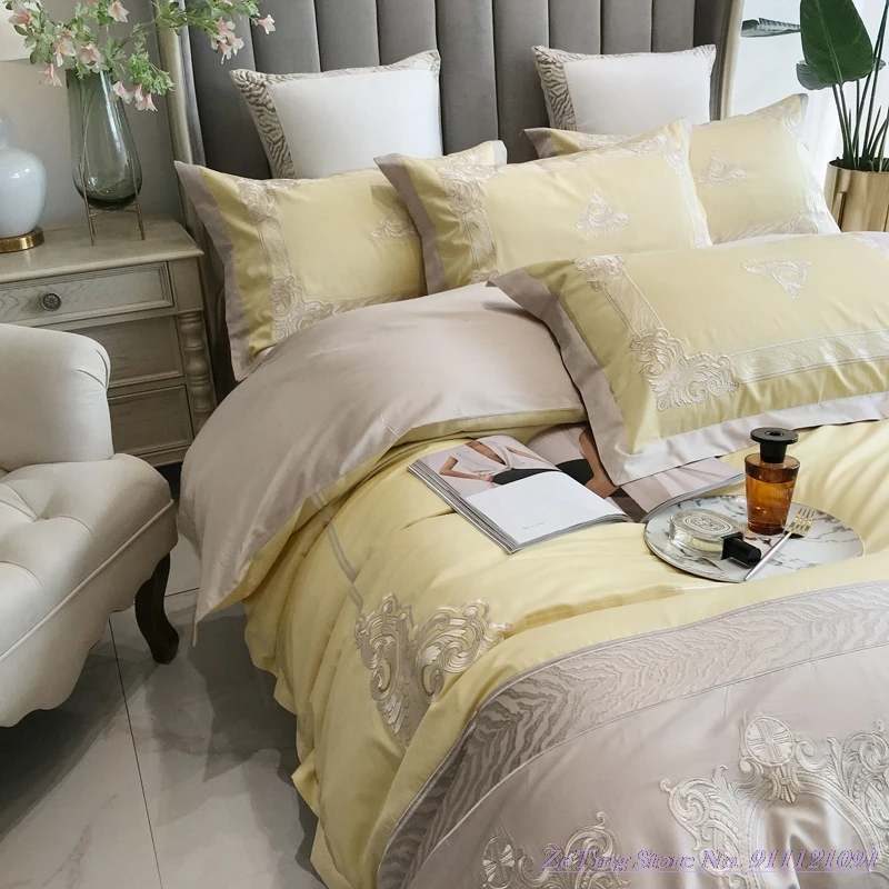 Светильник роскошный комплект постельного белья из хлопка пима 80TC в европейском