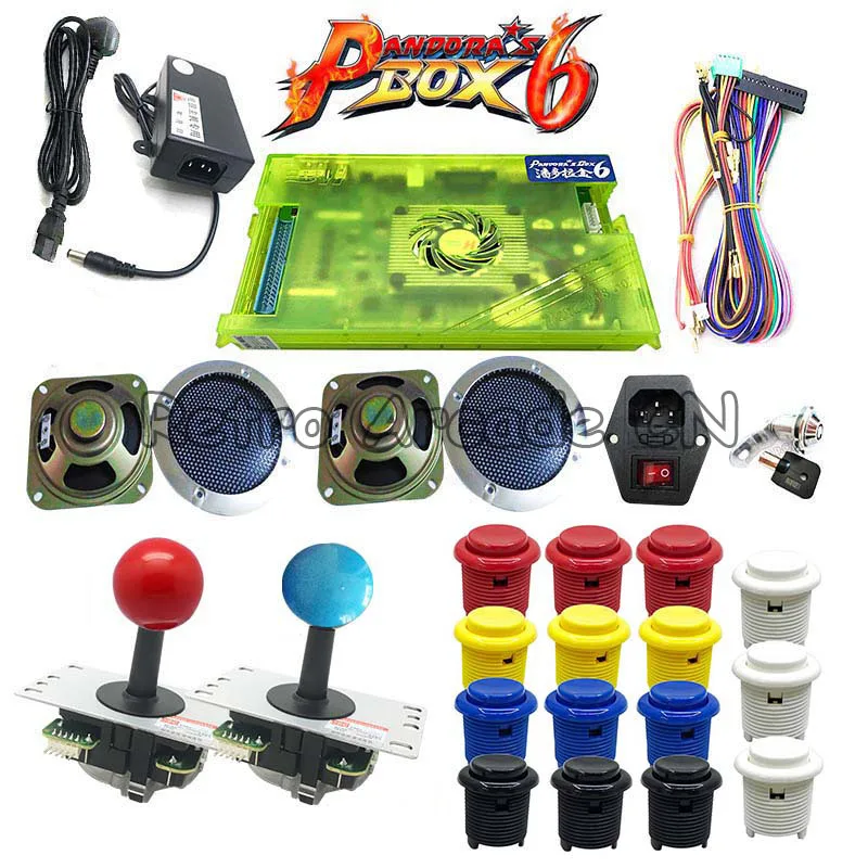 Pandora Box 6 PCB 1300 в 1 комплект с адаптером питания Happ Стиль Кнопка копия sanwa Джойстик
