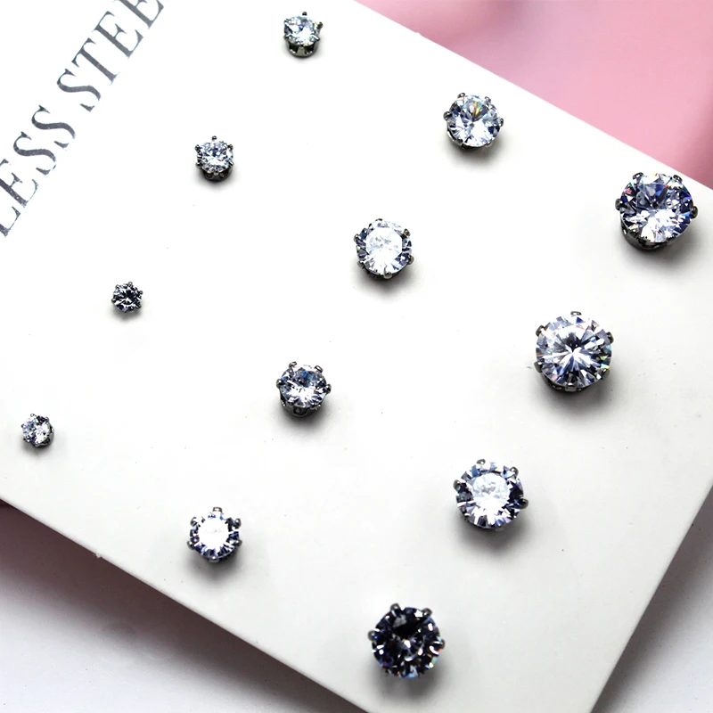 12 шт. 6 размеров серьги для пирсинга перегородки пробки ушей и тоннели