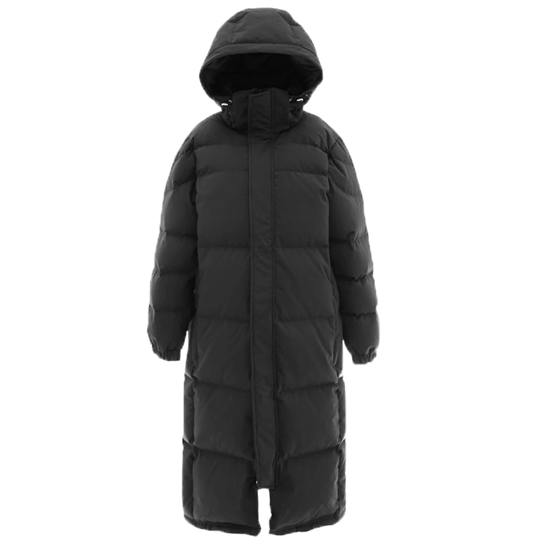 Пальто с капюшоном для женщин осенняя теплая Толстая длинная пуховая куртка зима