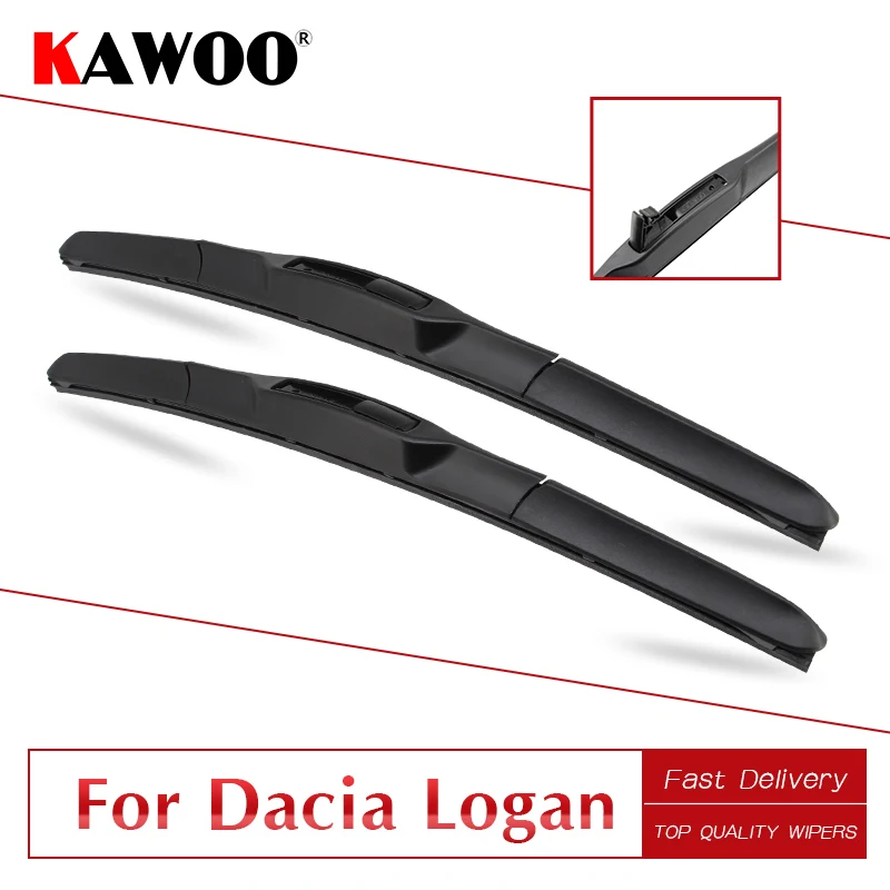 

KAWOO For Dacia Logan 1 2 Model Year From 2004 To 2019 Auto Car Soft Rubber Windcreen Wipers Blades Fit Bayonet Arm/U Hook Arms