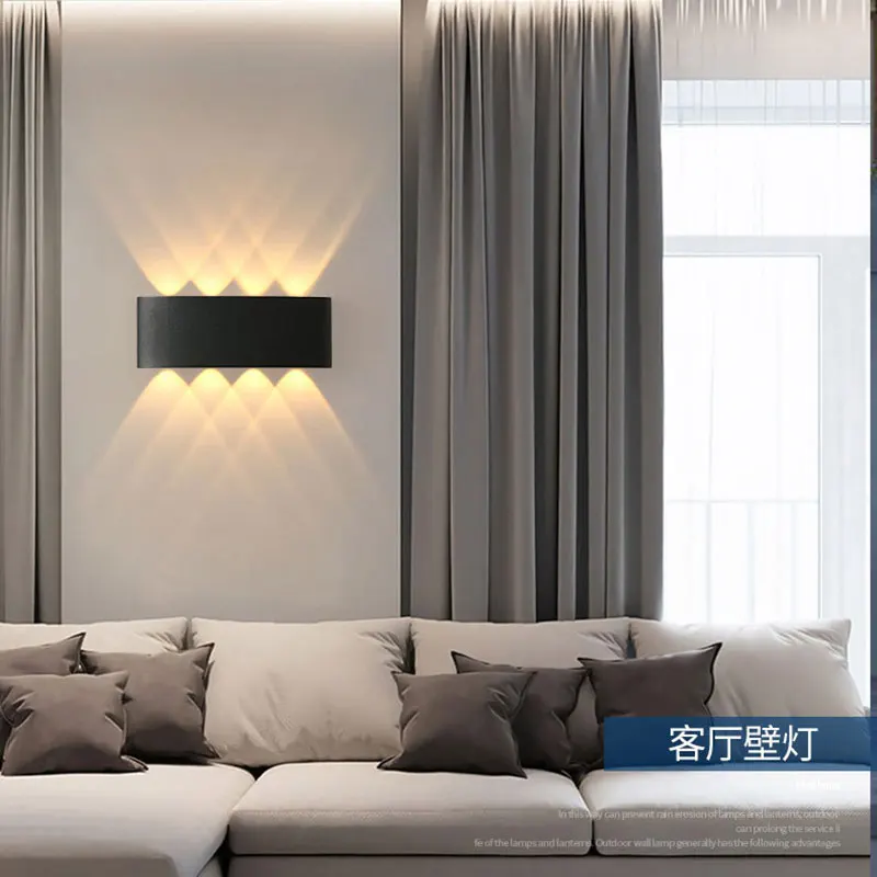 Настенный светодиодный светильник алюминиевая уличная и комнатная лампа белый