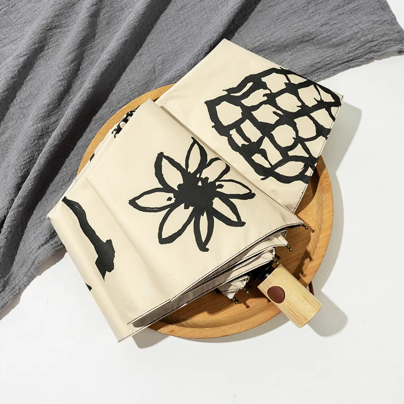 Автоматический зонт бренда Great Time для мужчин и женщин складной с деревянной