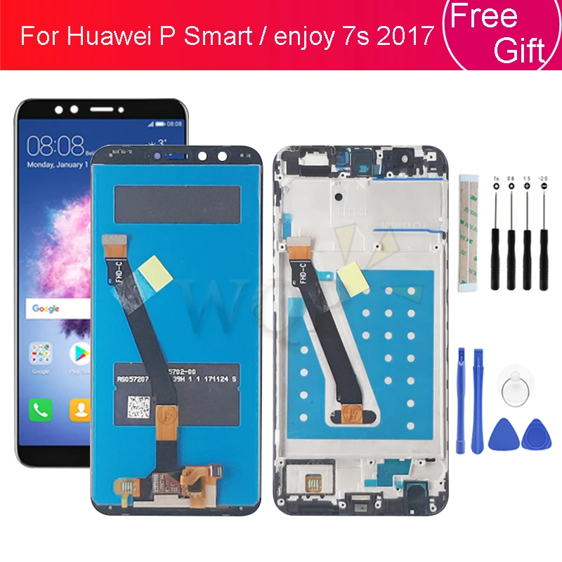 ЖК дисплей для Huawei P Smart enjoy 7s 2017 сенсорный экран дигитайзер в сборе с рамкой FIG LX1 L21