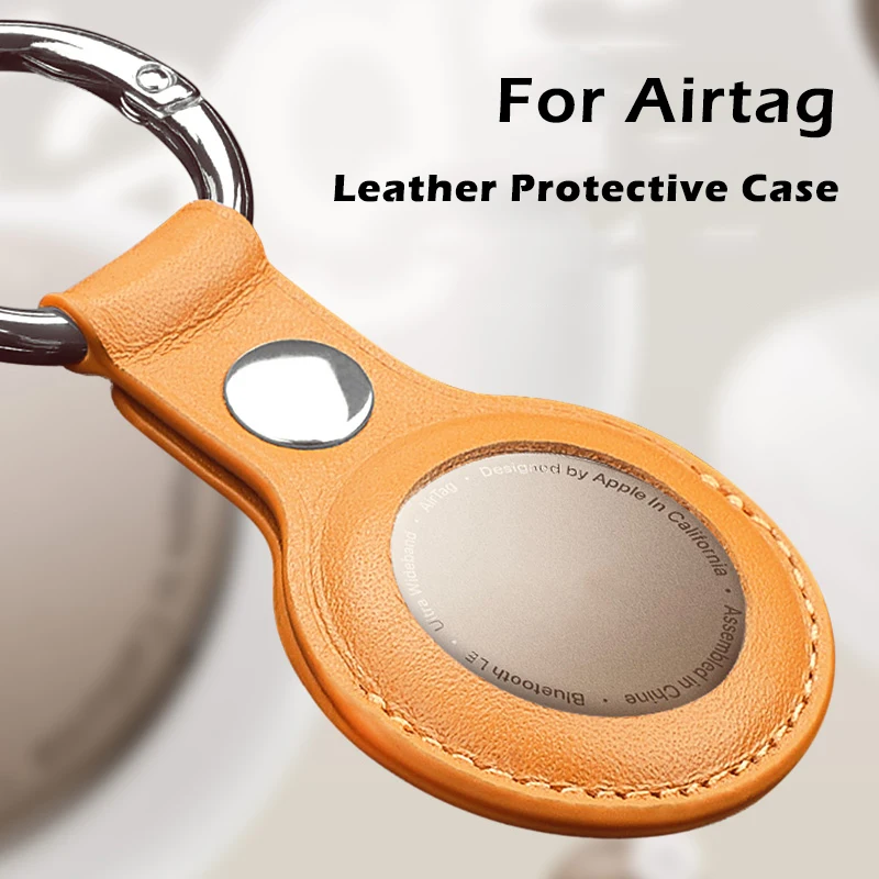 

Leather Protective Case For Airtag Cover Hangable Keychain Locator Tracker Case For Apple airtags