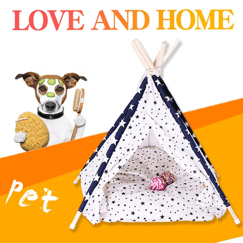 Foldable Pet Tent Cat Puppy House Dog Teepee Sleeping Mat Portable Kennels Washable caseta perro exterior | Дом и сад