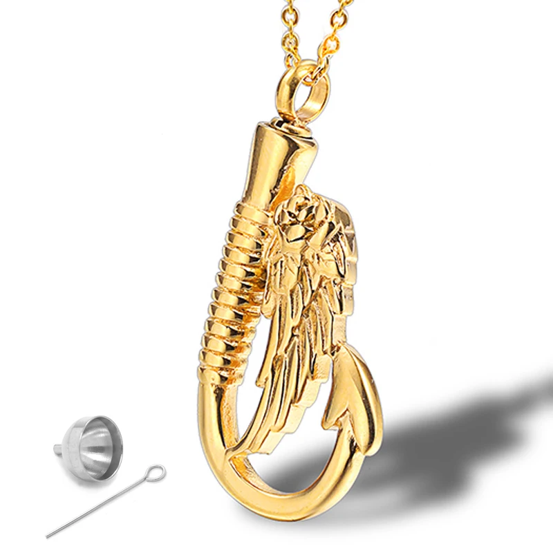 RIR крюк формы урна ожерелье для кремации крылья мемориальная ювелирные изделия