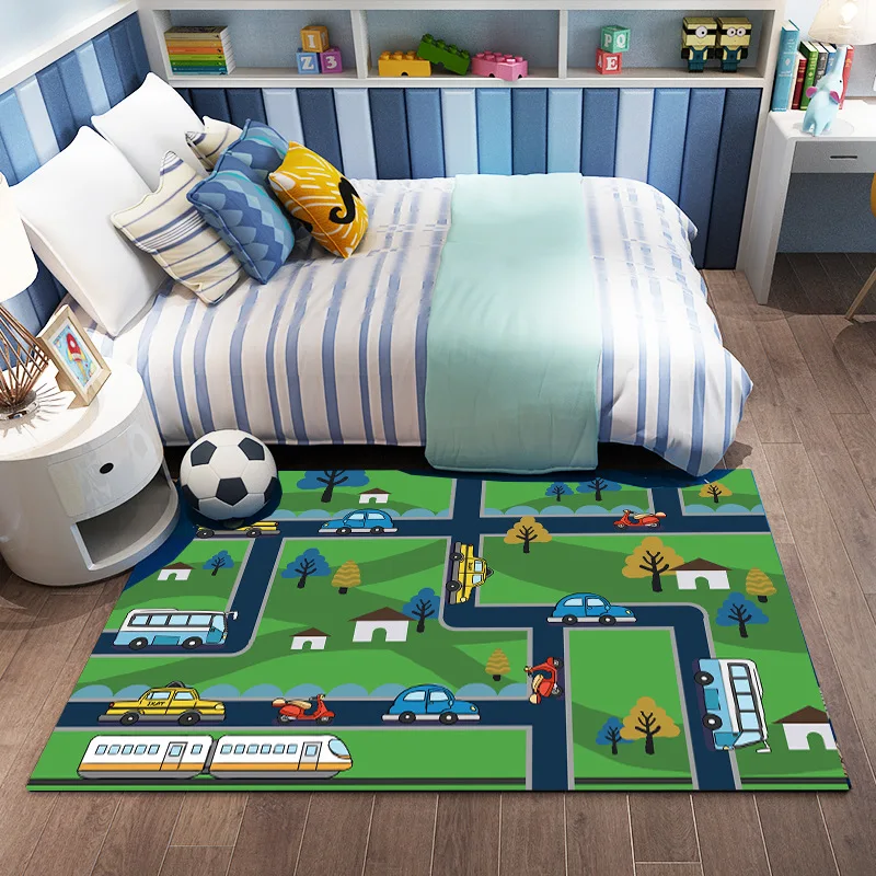 

1314 Living Room Carpet Bedroom Baby Crawling Cartoon Floor Mat Customized Children's Room Cartoon Carpets for Living Room