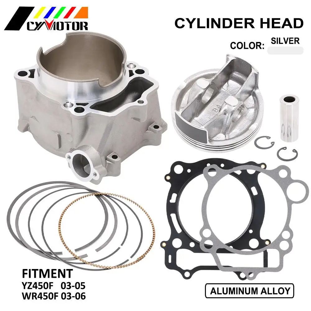 

For YAMAHA YZ450F 03-06 WR450F 03-05 YZF WRF Engine ATV Quad Dirt Bike Motorcycle Cylinder Head Assembly Gaskets Pistons Set