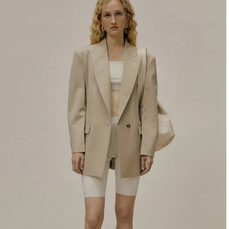 

Office Lady Blazer Coat Worsted Temperament Commuting One Button European And American Wool Coat Suit For Woman