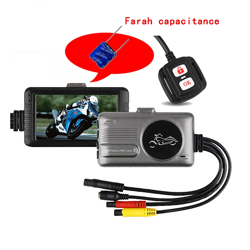 

Motorcycle DVR Camera Motor Dash Cam with Special Dual-track Front Rear Recorder Motorbike Cam HD 720P Waterproof