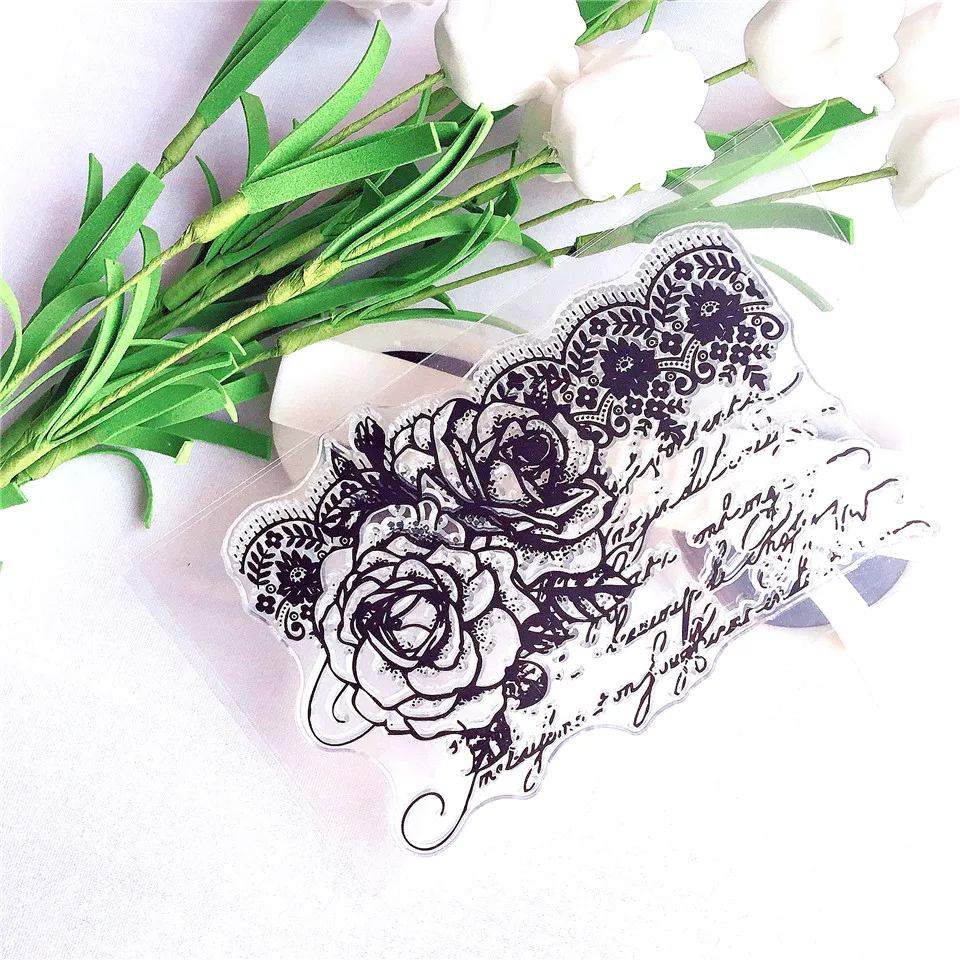 12*7 винтажные розы ремесло прозрачные силиконовые печатные уплотнения для сделай