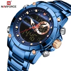 NAVIFORCE спортивные мужские часы топ люксовый бренд кварцевые наручные часы для мужчин водонепроницаемые двойной дисплей дата часы Relogio Masculino