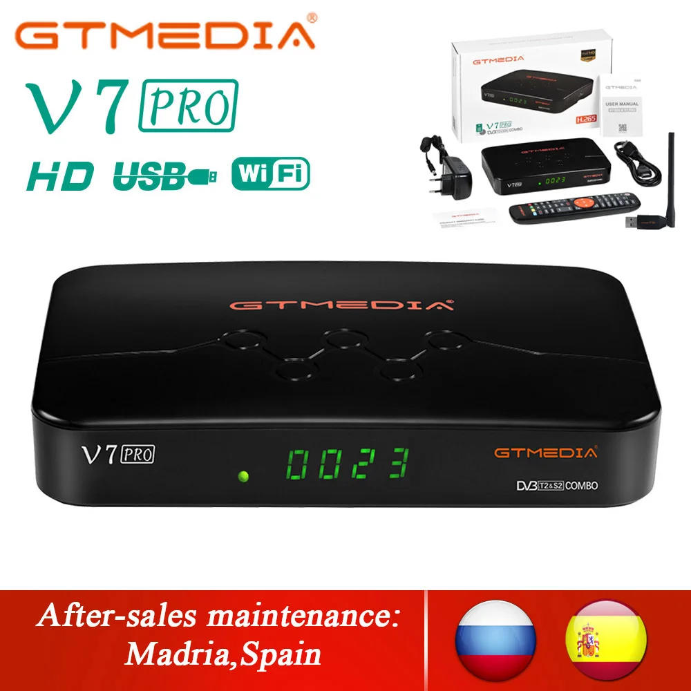 GTMEDIA V7 Pro спутниковый ТВ приемник DVB-S2 DVB-T2 декодер CA карта Поддержка Европа ccam T2MI