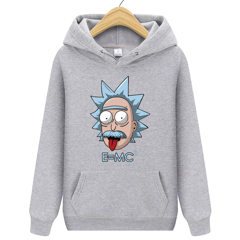 HW0043gray Новинка, брендовые толстовки с капюшоном Rick marty для мужчин и женщин, мужские толстовки с капюшоном для скейтборда, мужские хлопковые толстовки с капюшоном Rick marty - Цвет: HW0043gray
