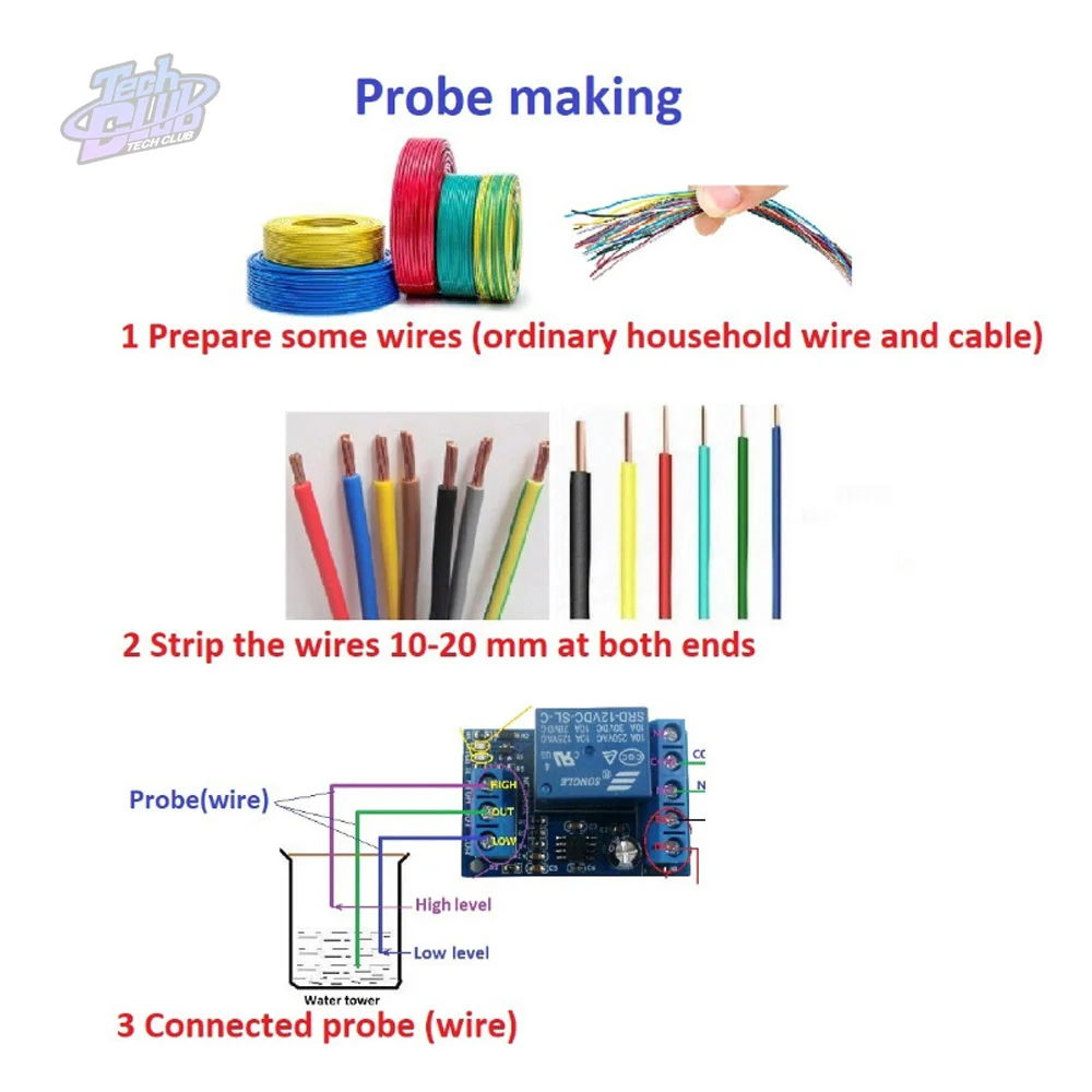Автоматический регулятор уровня жидкости релейный модуль 2 в 1 для насоса воды
