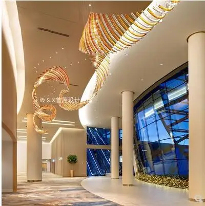 Светодиодная Люстра для коридора и вестибюля офиса продаж в гостиницах с лентами