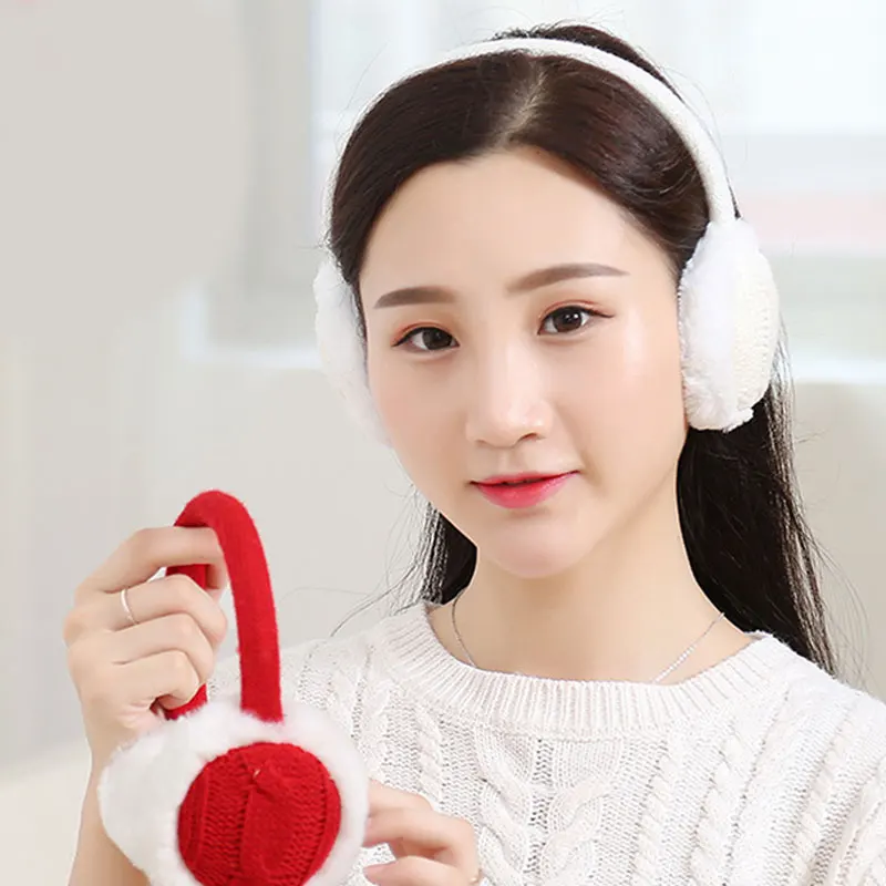 Вязаные крючком наушники зима 2019 Модные женские теплые вязаные для девочек