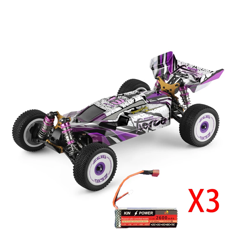 

Wltoys 124019 RTR два/три Модернизированный аккумулятор 2600 мАч 2,4 ГГц 4WD 60 км/ч Металлическое шасси модели радиоуправляемых автомобилей игрушки под...