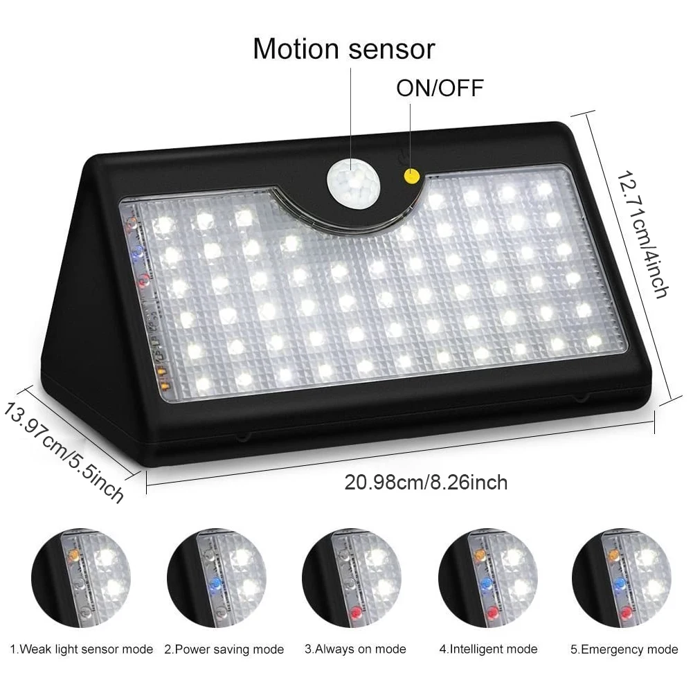 

Solar Lights Outdoor Motion Sensor LED Lamp Wall-mounted Remote Control Waterproof Garden Solar Security Emergency Lighting