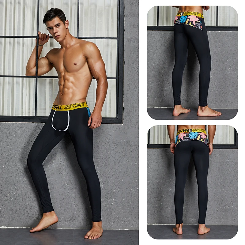Newest Men's Printed Compression Pants Man Black Running Tights Men Cycling Tight Keep Warm Sports Leggings XXL Leggins