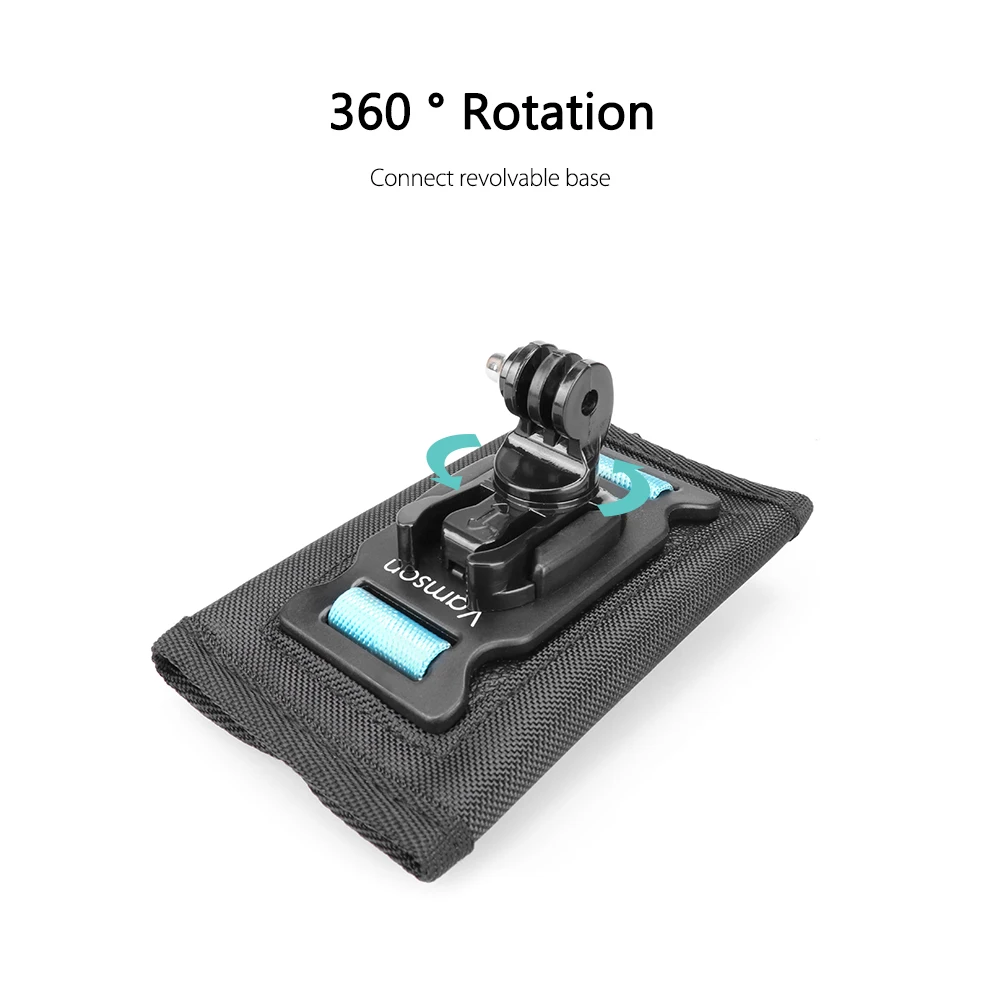 Vamson for Gopro 8 7 6 5 session Accessories Backpack Clip 360 Degree Rotatable Fixed Bracket Base for DJI OSMO for Yi 4K VP526
