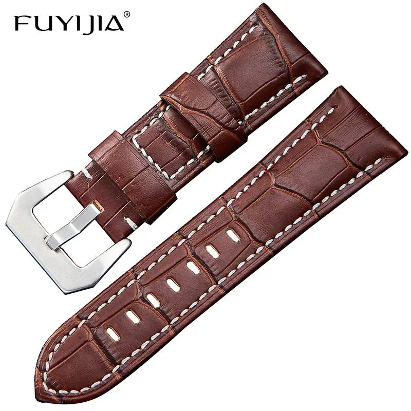 Ремешок FUYIJIA мужской из натуральной кожи водонепроницаемый браслет воловьей для