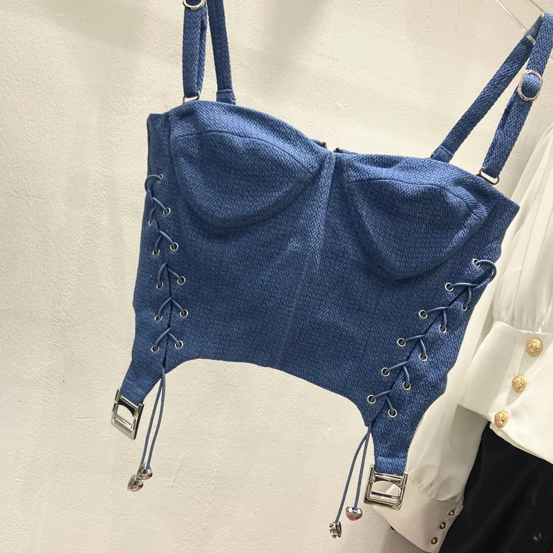 2021 summer new women's suspenders, original design sense, side-tied vest, irregular hem French style,slim slimming blouse women