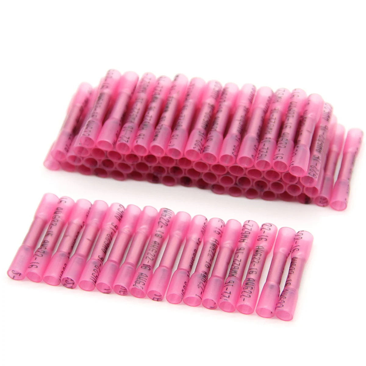 

100/50PCS Waterproof Electrical Wire Terminal Heat Shrink Butt Crimp Terminals Insulated Seal Wire Connectors 22-16 AWG