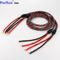 one pair oxygen free copper ofc audio hifi speaker cable hifi high end amplifier speaker cable banana spade plug cable