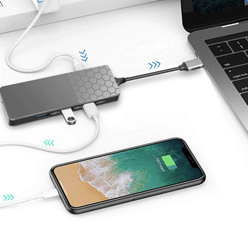 TYPE-C к USB3.1 USB3.0 HDMI 4K HD выходной концентратор PD3.0 зарядка SD 2 0 TF кардридер Type-C в