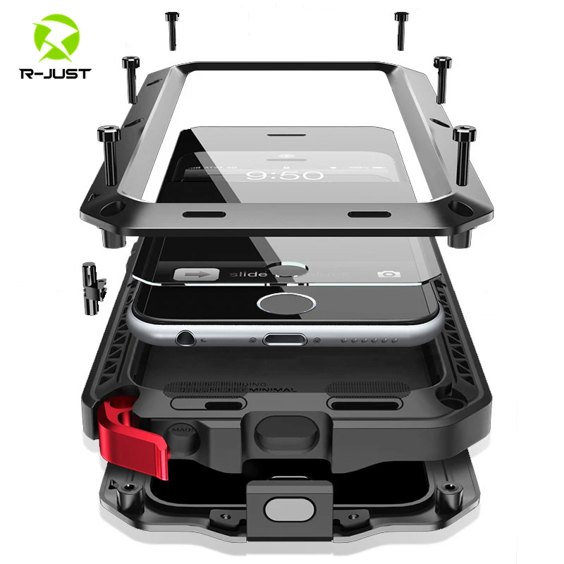 

Heavy Duty Protection Doom armor Metal Aluminum phone Case for iPhone 6 6S 7 8 Plus X 5S SE 12 12 pro Shockproof Dustproof Cover