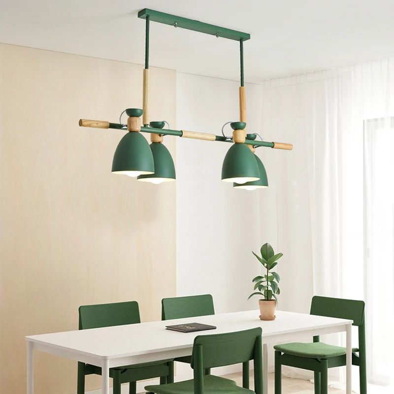 Nordic Art Long LED Pendant Lights Wooden Wrought Iron Modern Lamp For Living Room Bedroom Kitchen Dining Hanging Decoration | Лампы и