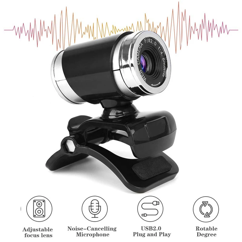 

Basix Webcam with Microphone USB 2.0 Web Cam For Computer Laptop Video Meeting Telecamera PC Camera Kamera Internetowa