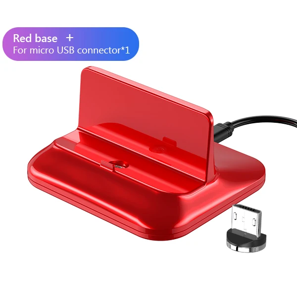 Red For Micro USB ACCEZZ быстрая Магнитная зарядная док-станция Micro USB 8 Pin type-C для iphone 8 X Plus XS для samsung Xiaomi huawei Магнитная зарядная подставка - Цвет: Red For Micro USB